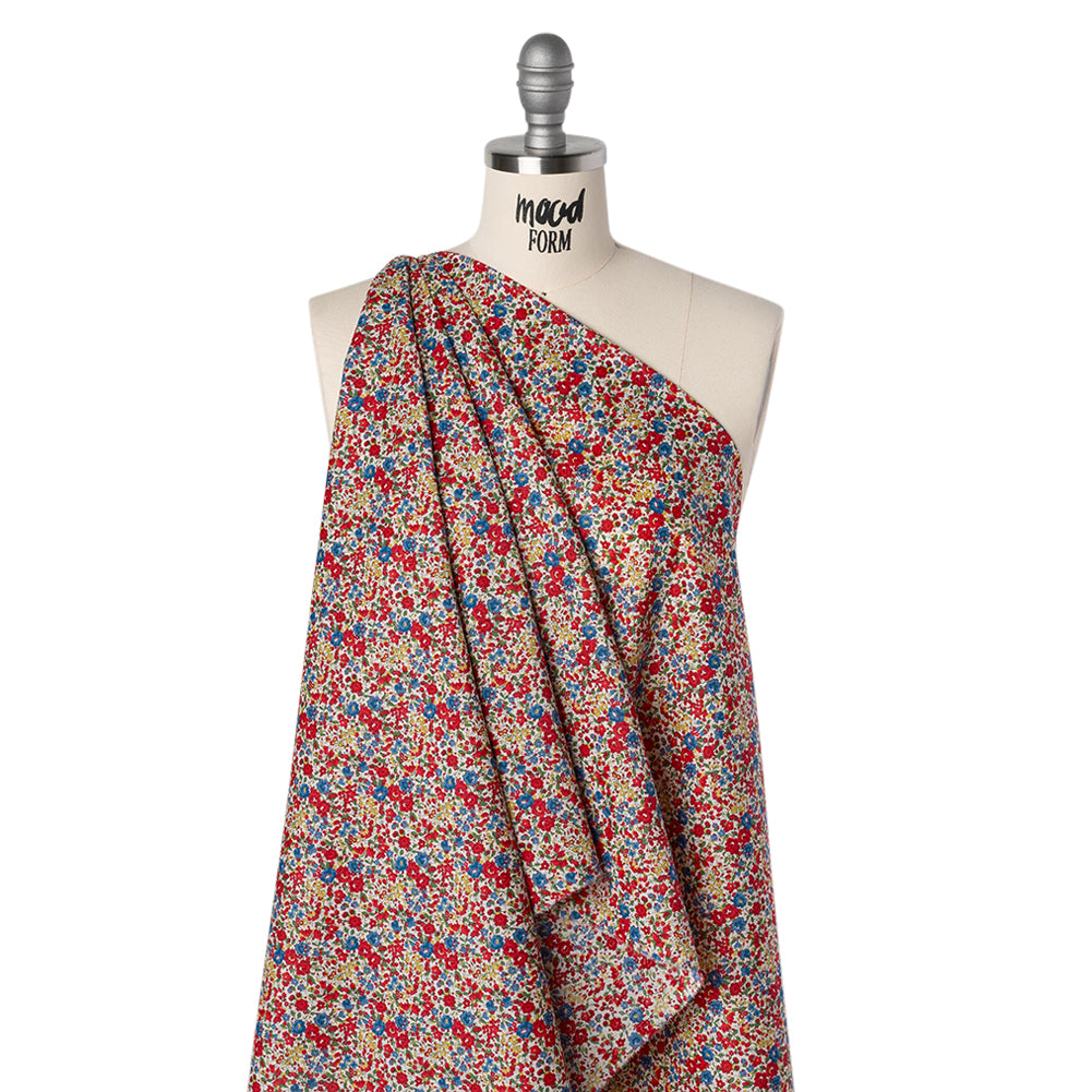 Liberty Fabrics Tana Lawn® - Emma and Georgina Red, Blue and Yellow Floral