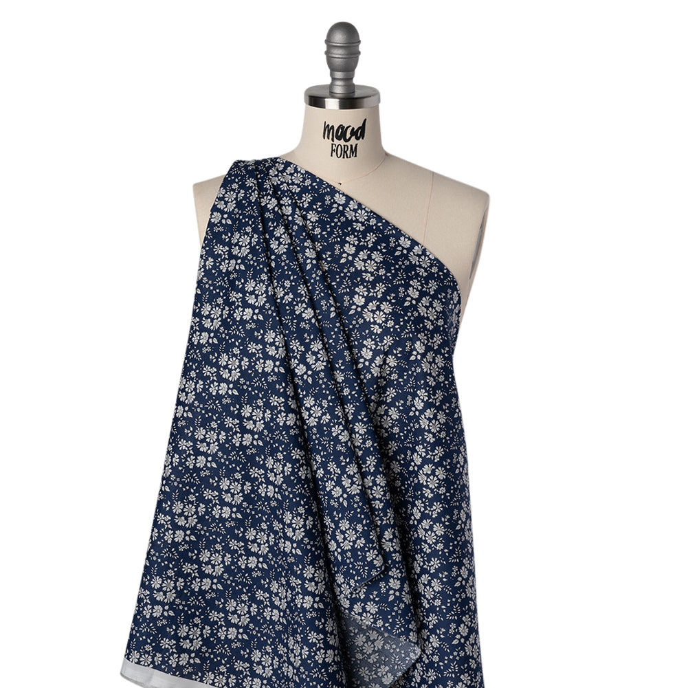 Liberty Fabrics Tana Lawn® - Capel Dark Blue - Navy and White Outlined Florals