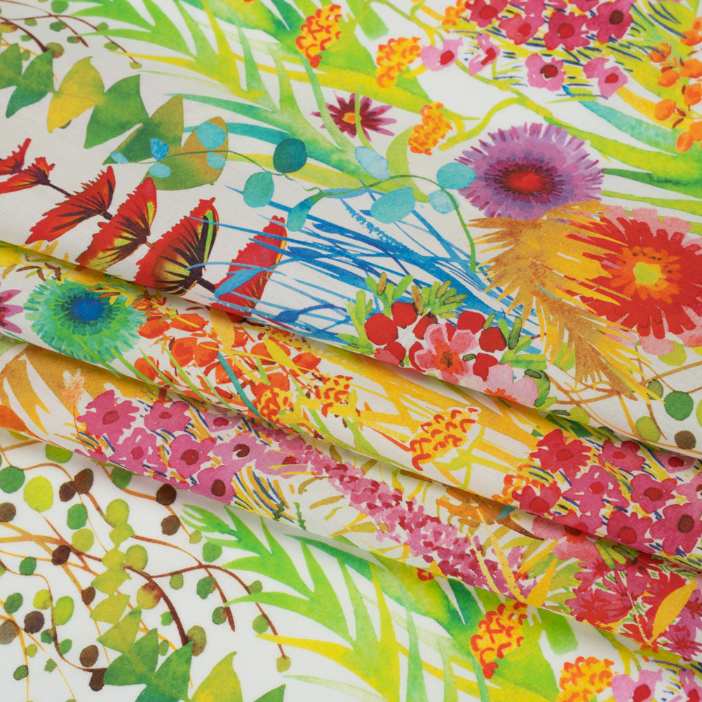 Liberty Fabrics Tana Lawn® - Tresco Multi Bright - Red, Green and Yellow Painted Floral