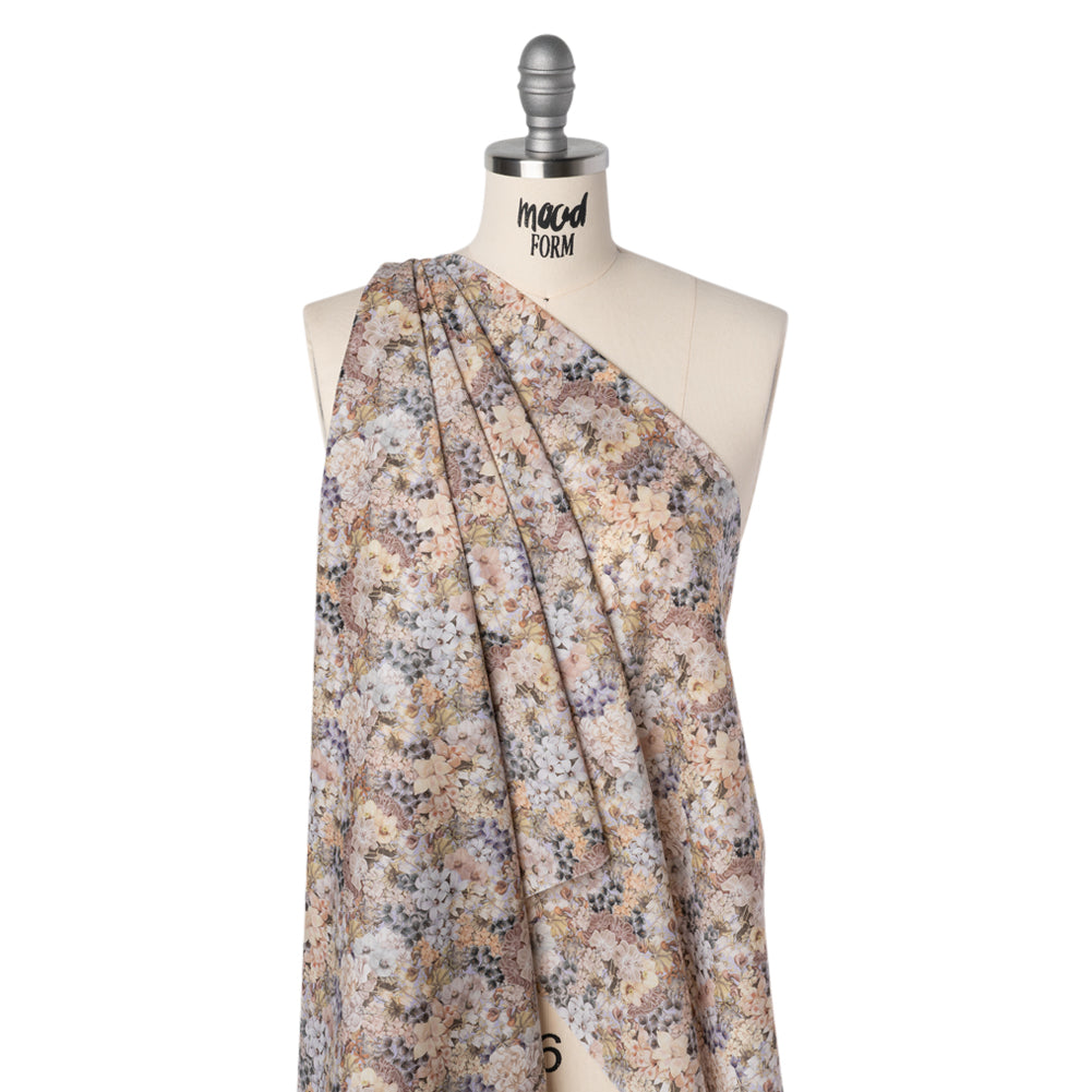 Liberty Fabrics Tana Lawn® - Painted Travels Multi Neutral - Beige, Gray and Muted Green Lush Florals