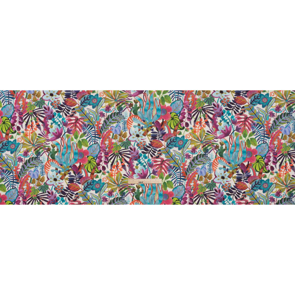 Liberty Fabrics Tana Lawn® - Jungle Trip Blue - Fuchsia, Blue and Green Tropical Plants