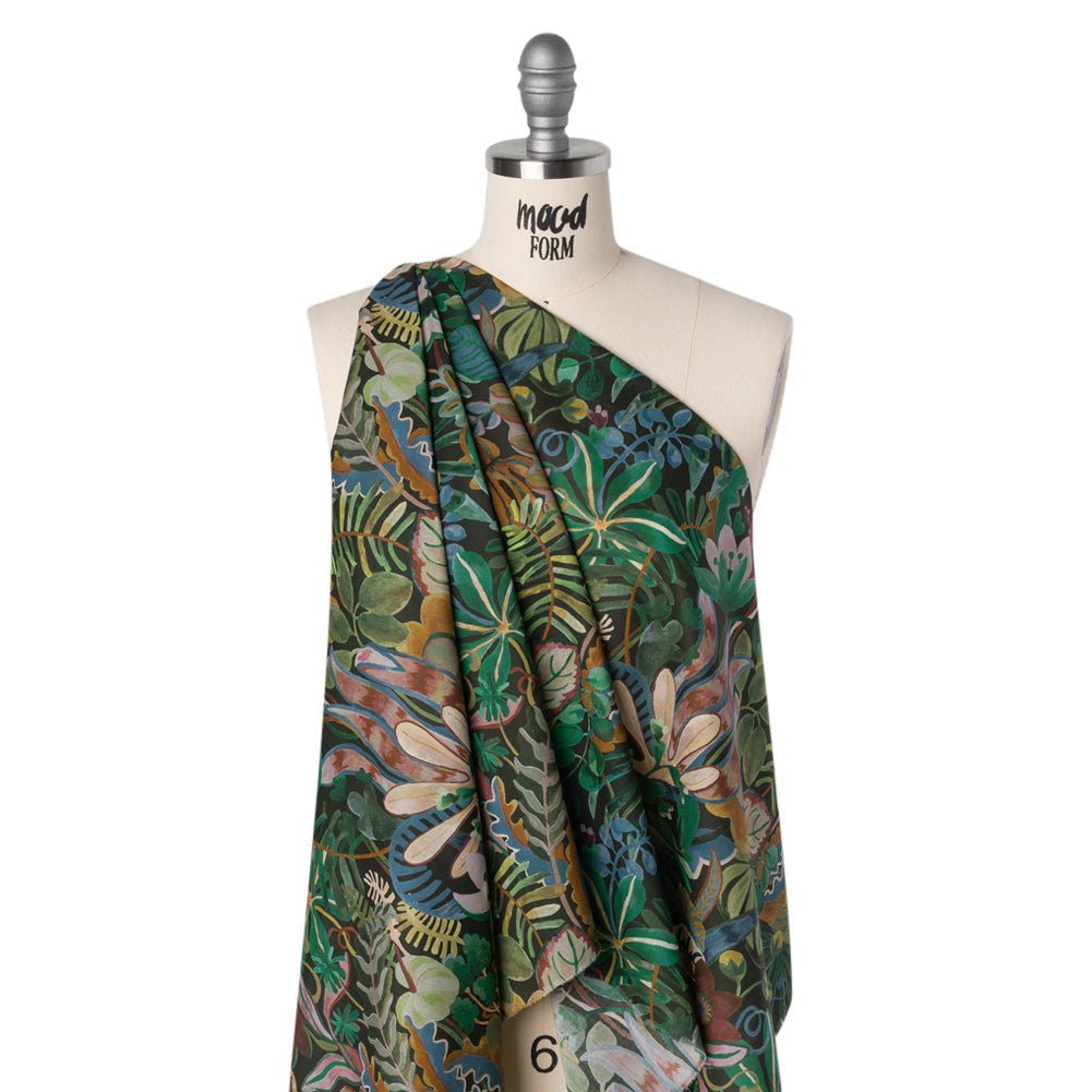 Liberty Fabrics Tana Lawn® - Jungle Trip Green - Dark Green, Teal and Blue Tropical Plants