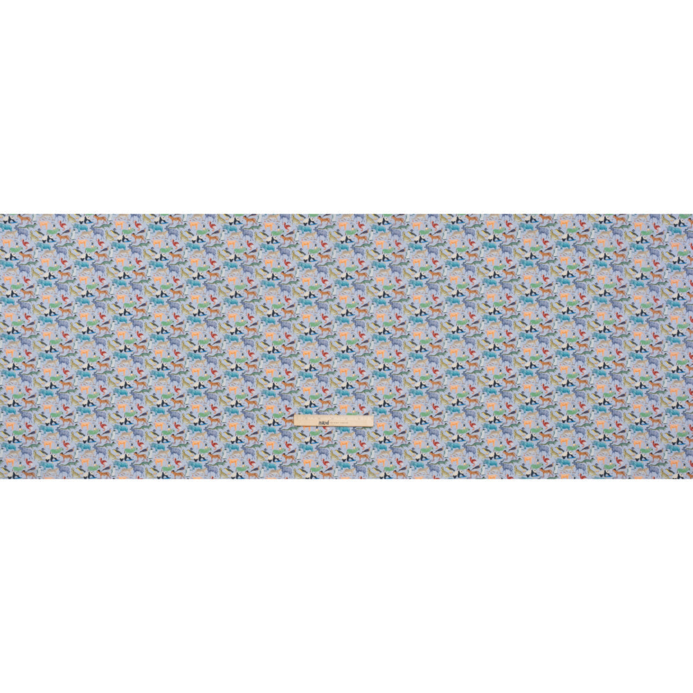 Liberty Fabrics Tana Lawn® - Quey 2 Multi Bright - Blue, Yellow and Green Animals with Clothes