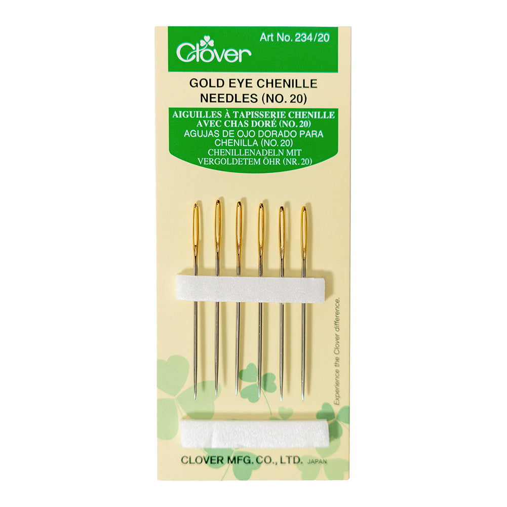 Clover Gold Eye Chenille Needles - Size 20 - 6 ct
