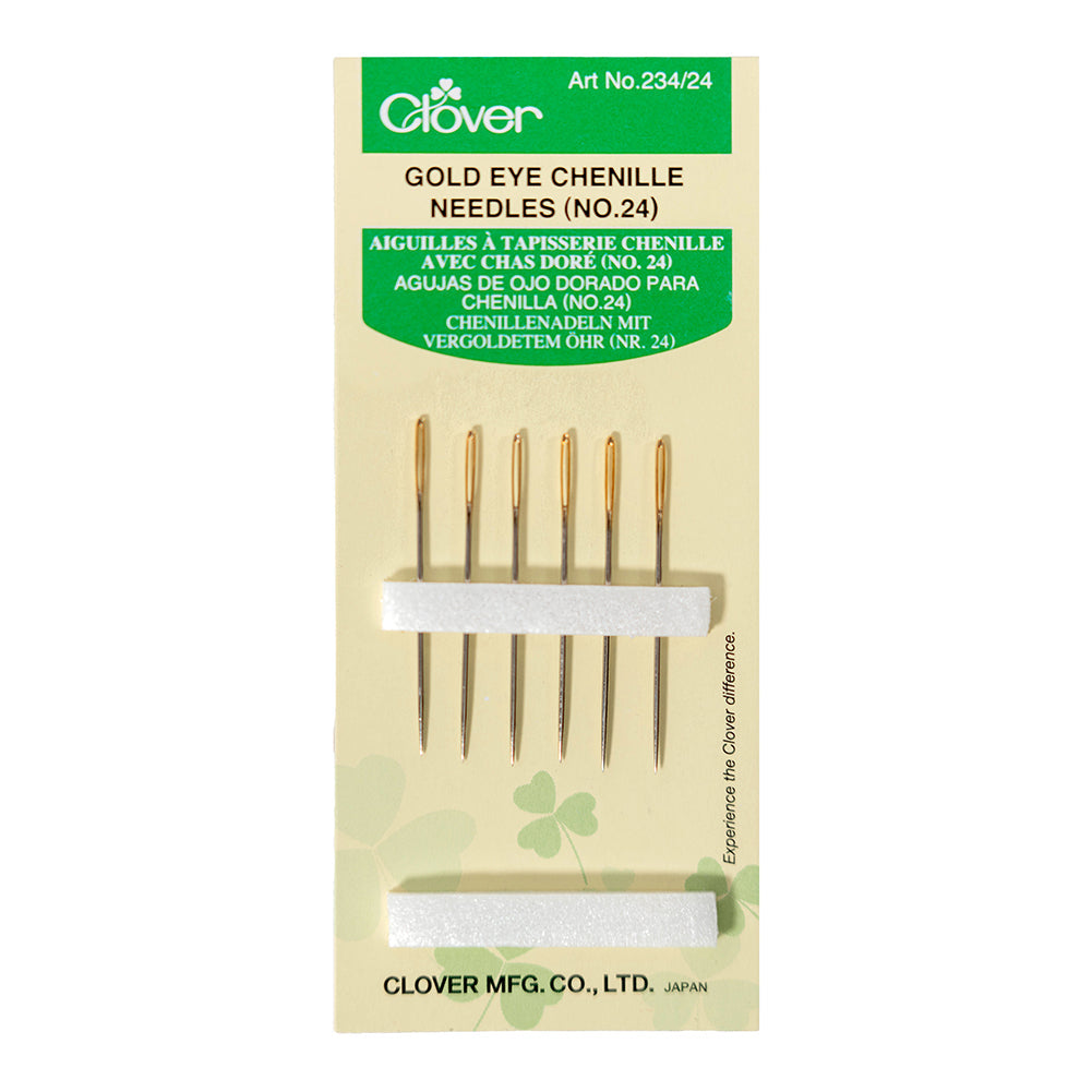 Clover Gold Eye Chenille Needles - Size 24 - 6 ct