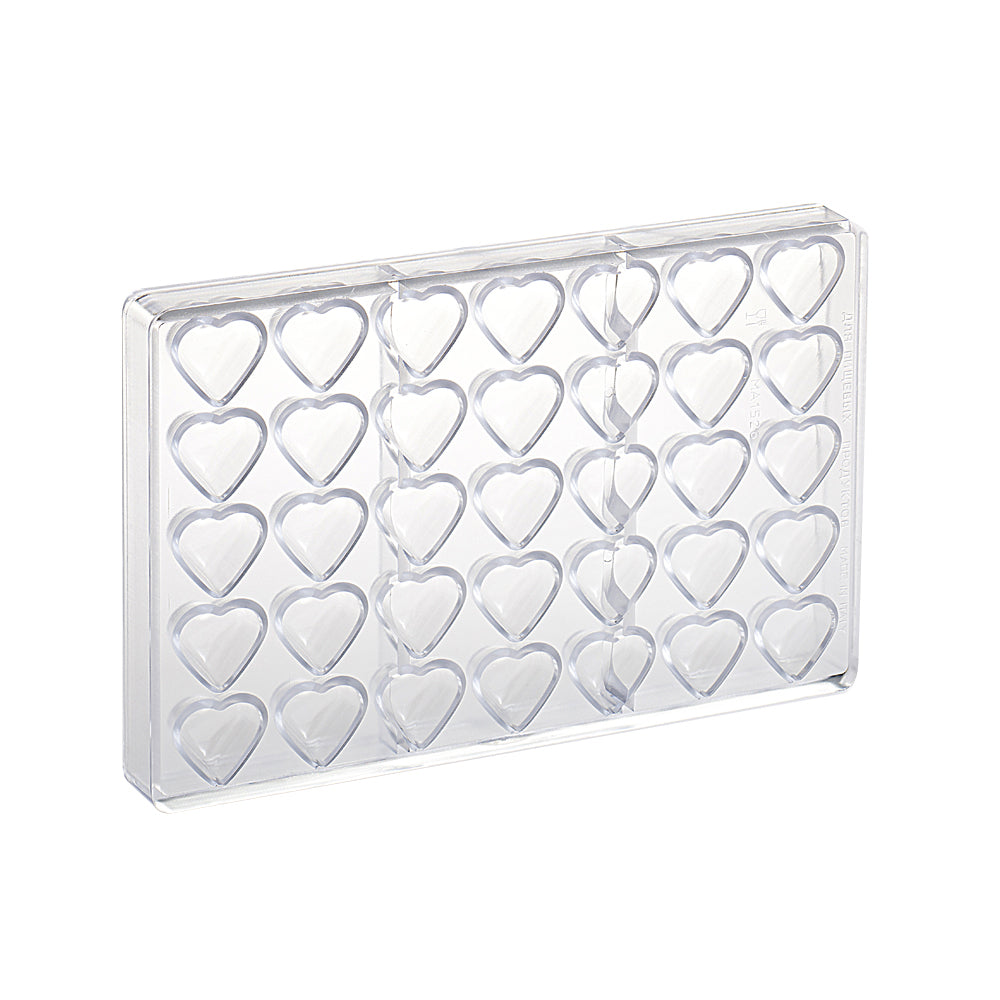 Martellato Polycarbonate Chocolate Mold Heart, 35 Cavities