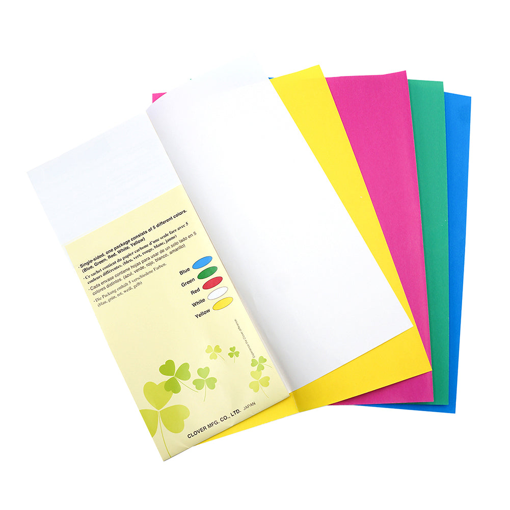 Clover Chacopy Tracing Paper - Multi Color Pack - 5 Sheets, 12" x 10"