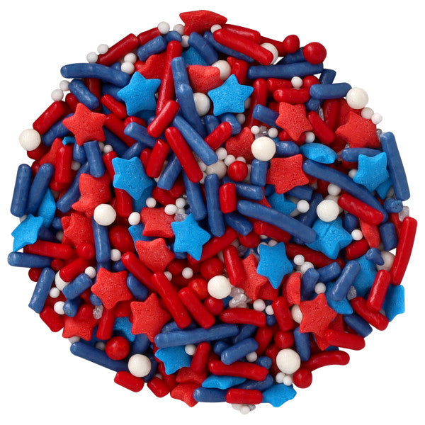 Patriotic - Red 3 Free Fusion Mix Red White and Blue Sprinkles