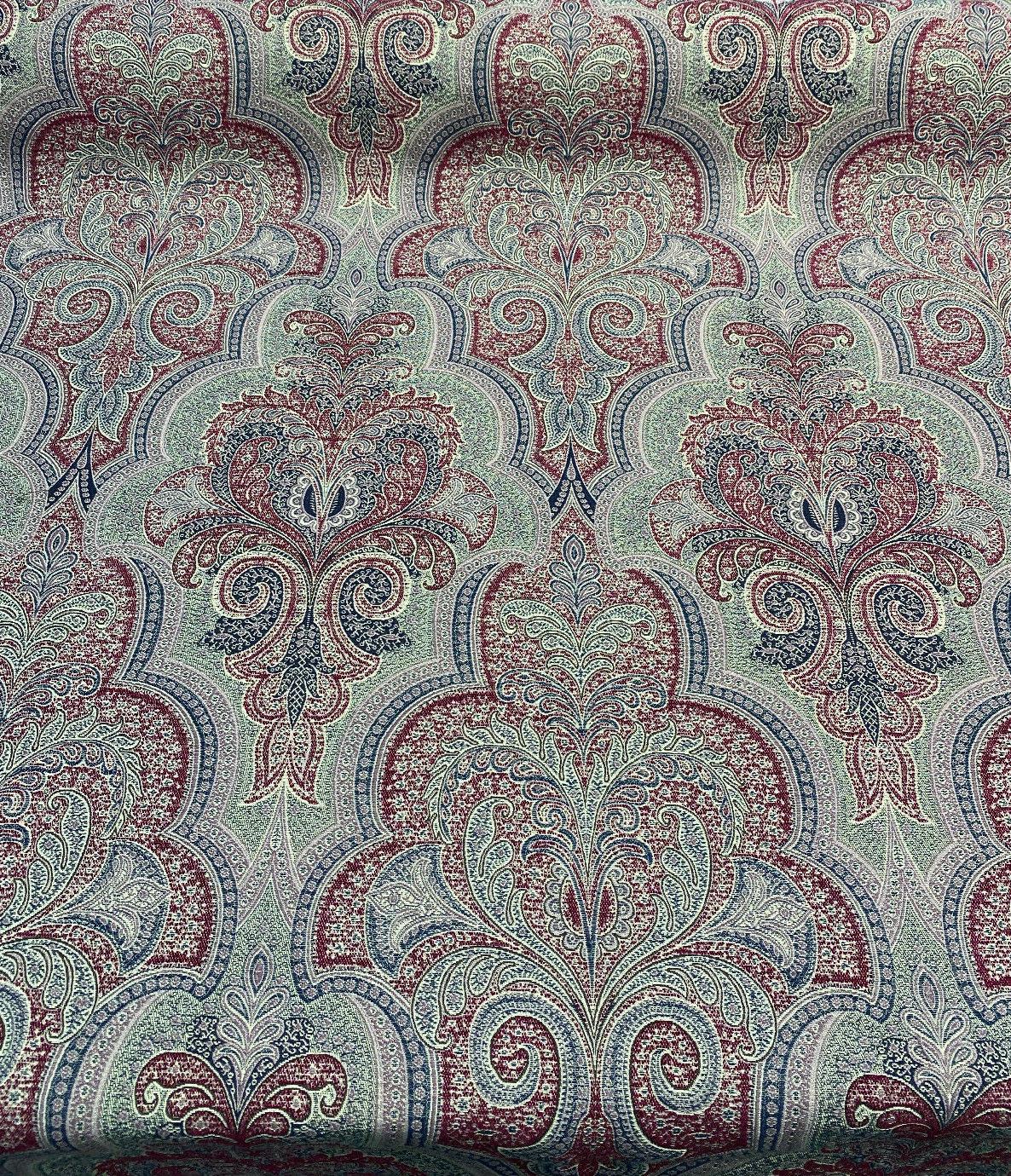Robert Allen Shahmin Beet Chenille Fabric - Damask, Purple Lavender Beige With Hints Of Blue, 57" Width (1 Yard)
