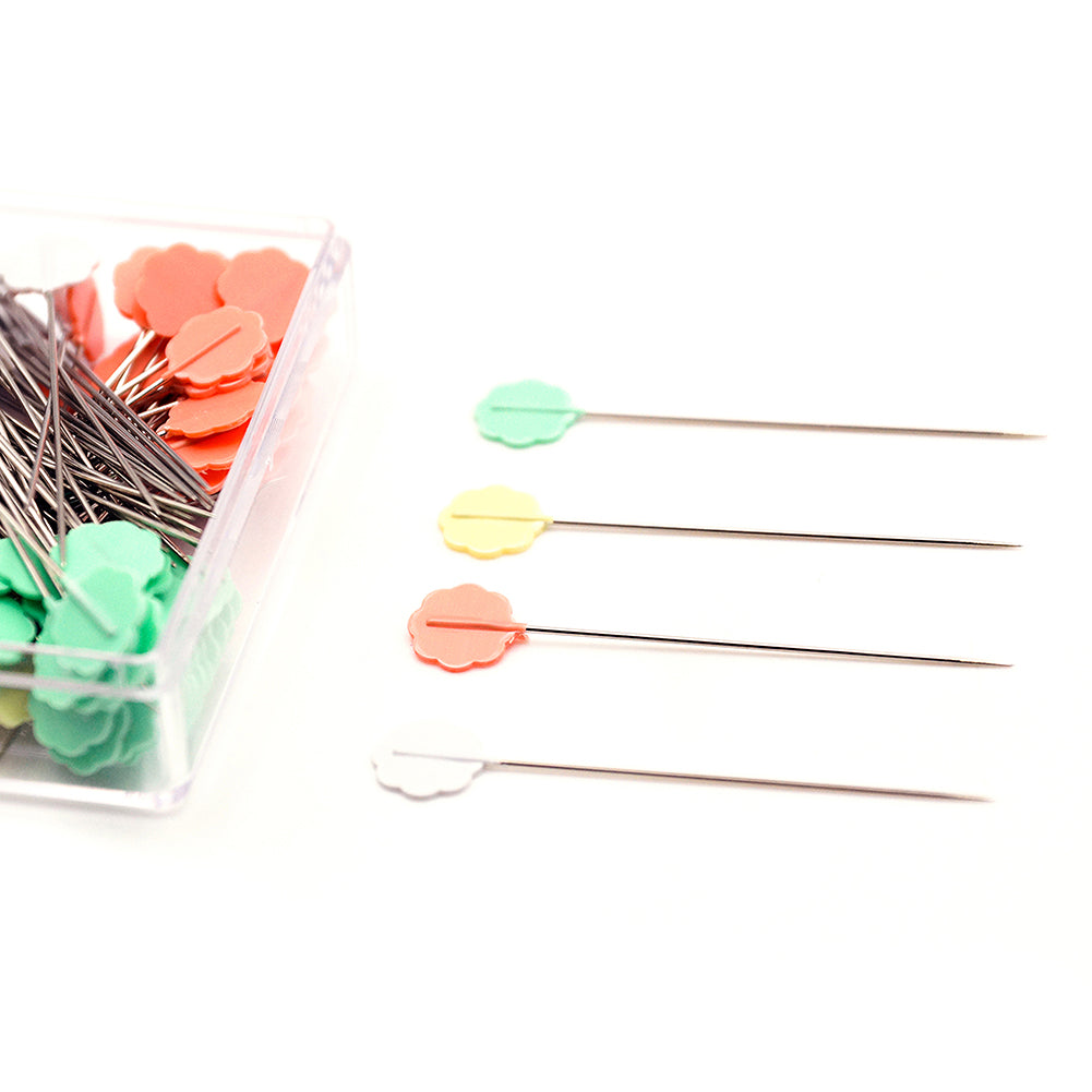 Clover Flower Head Pins Box for Medium Weight Fabrics - 100 ct