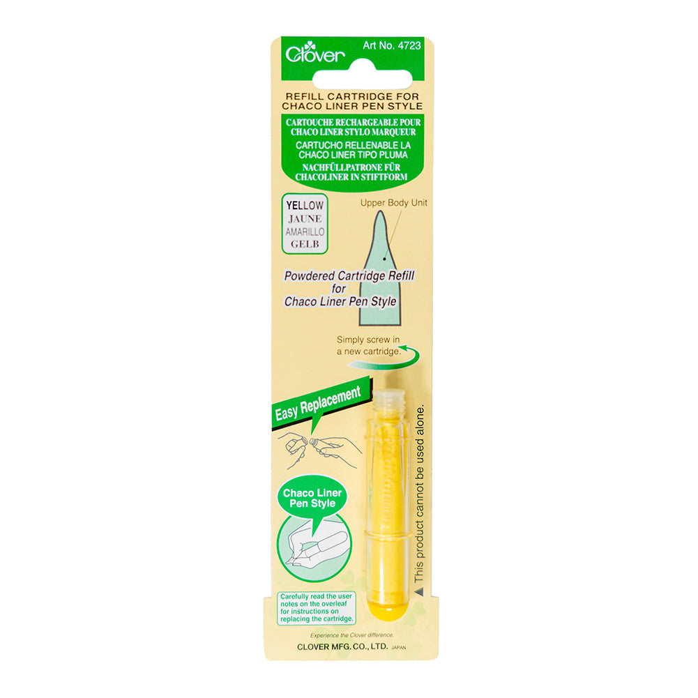 Clover Chaco Liner Pen Style Refill Cartridge - Yellow