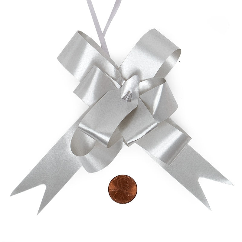 Colored Butterfly Pull Bows 4 '' Silver Color 100 each / package