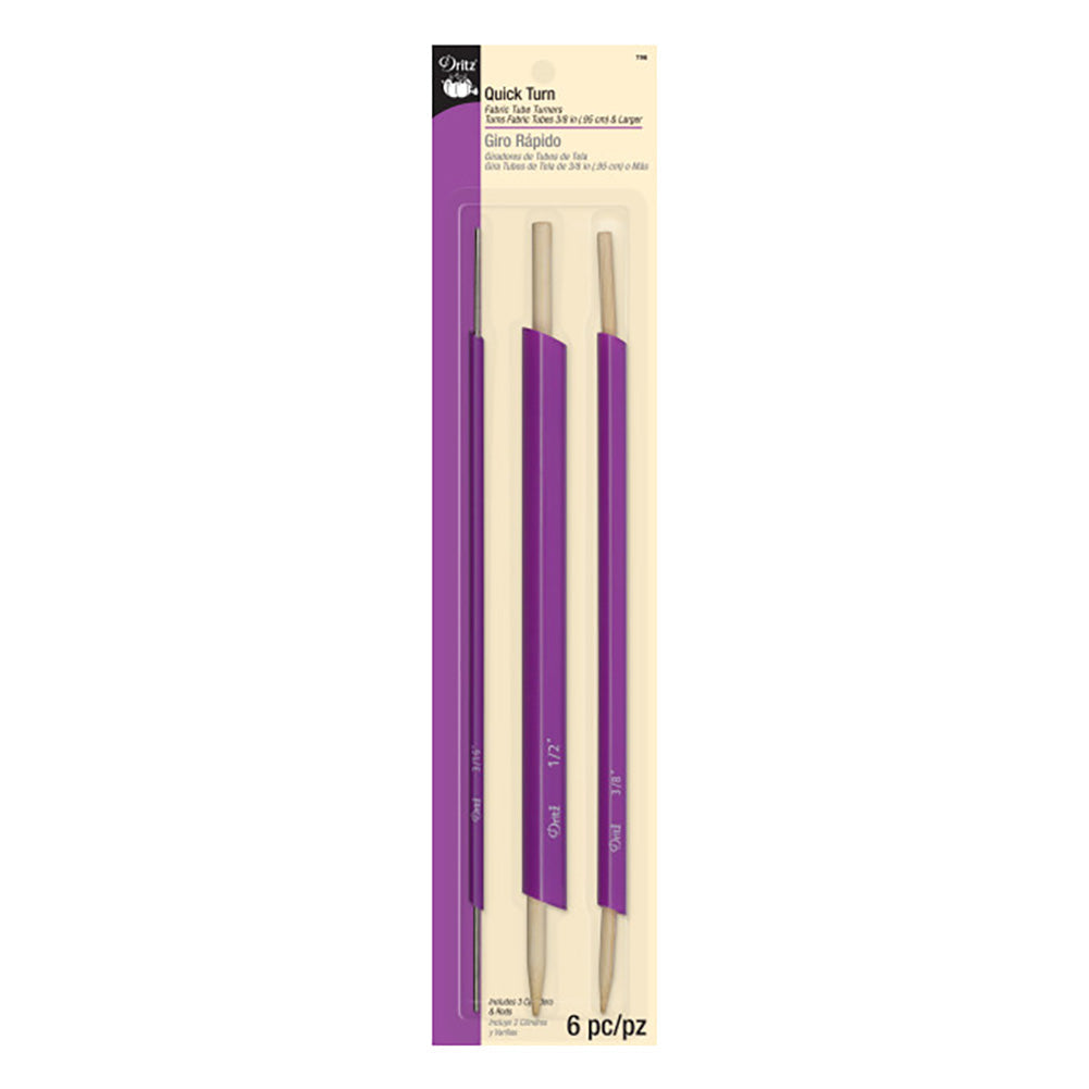 Dritz Quick Turn Fabric Tube Turners - Blue - 3pc