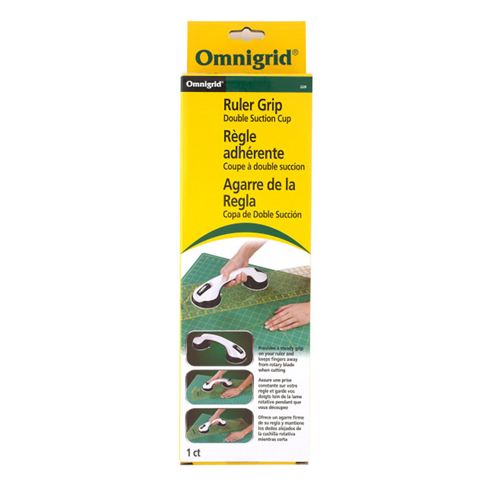 Omnigrid Ruler Grip with Double Suction Cup - White