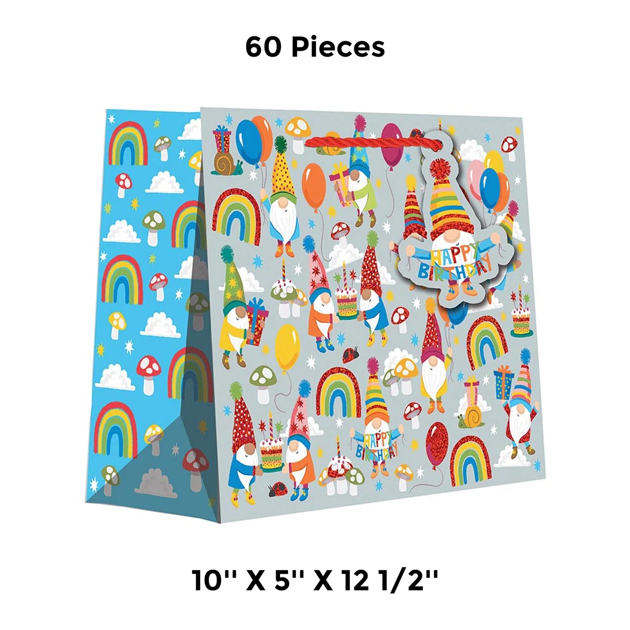 Stylish Patterned Gift Bags 10" x 5" x 12-1/2"