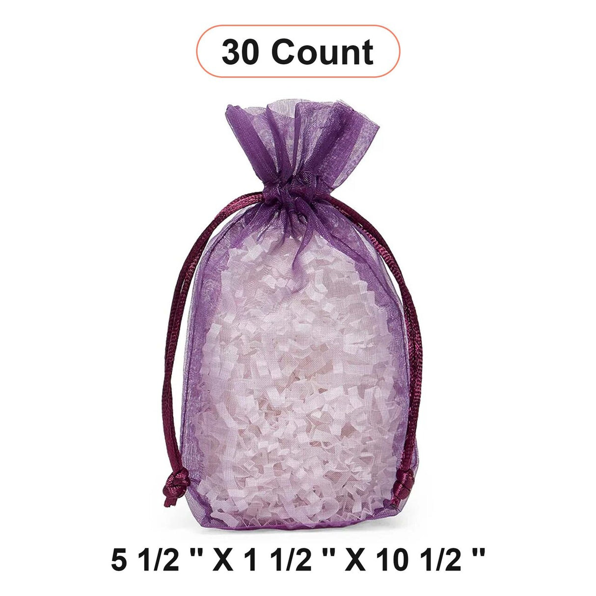 Flat Bottom Organza Bags 5 1/2''x11/2''x10 1/2'' for Craft Projects