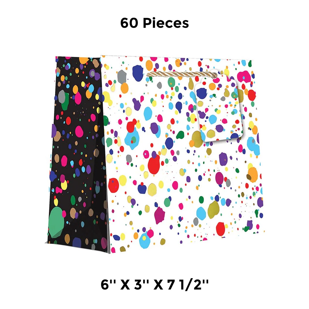 Patterned Gift Bags 6" X 3" X 7 1/2" High-Quality Paper Gift Bags