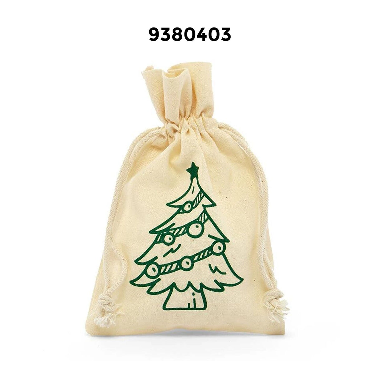 Christmas Tree Cheerful Holiday Muslin Bag 4" x 6"