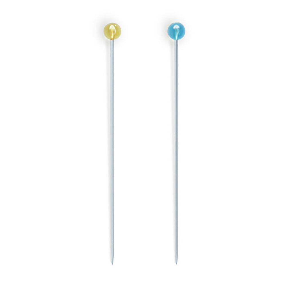 Dritz Crystal Glass Head Pins - 1.875" Assorted Colors - 100 PC