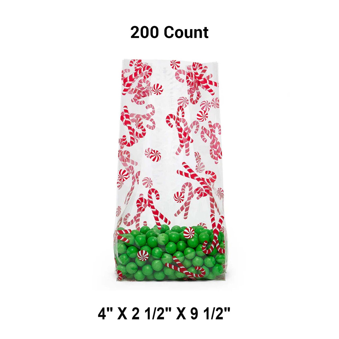 4” x 2.5” x 9.5” Christmas Cello Bags for Candy and Gifts