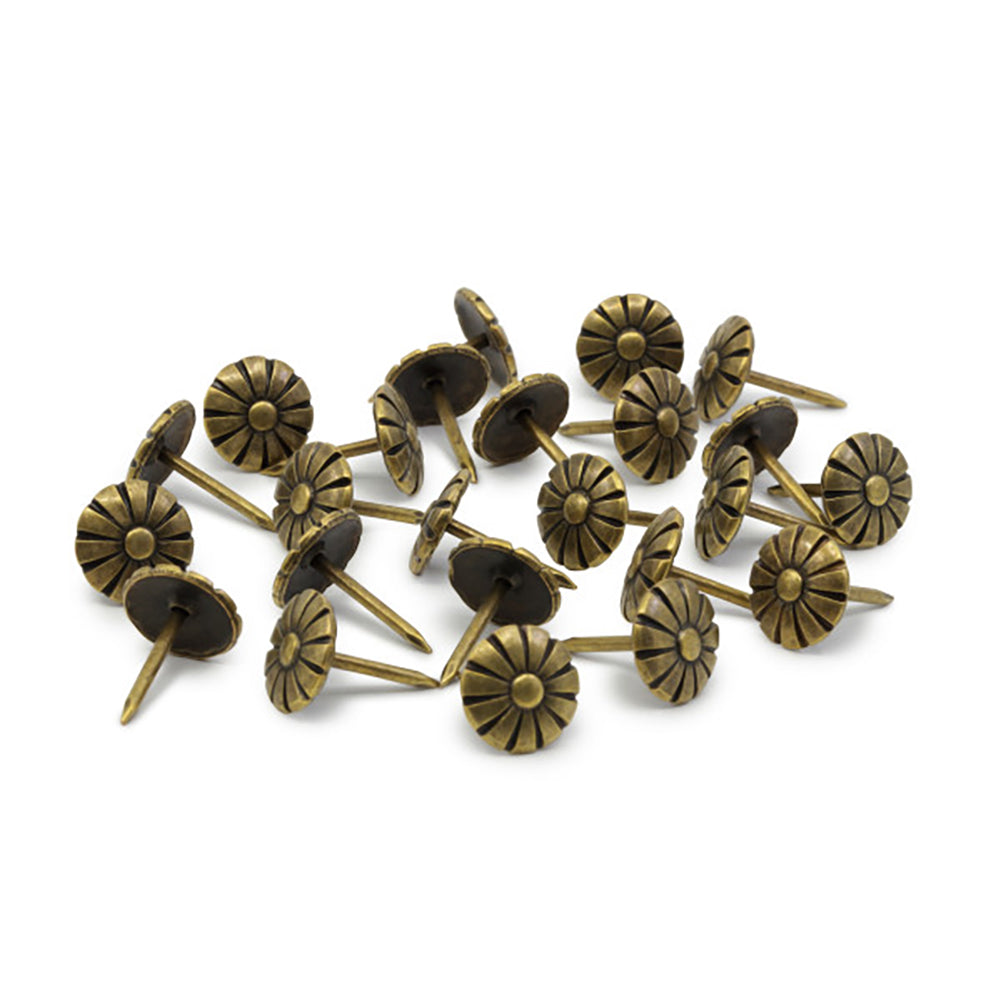 Dritz Home Decorative Nails, Daisy - 7/16" Antique Brass - 24 PC