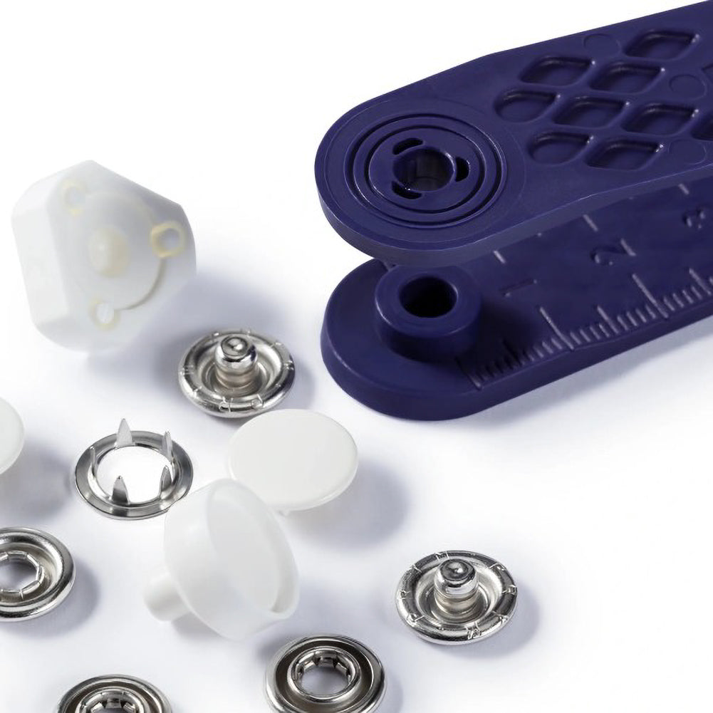Prym Jersey Press Fasteners and Tools - White Capped 12mm - 6pc