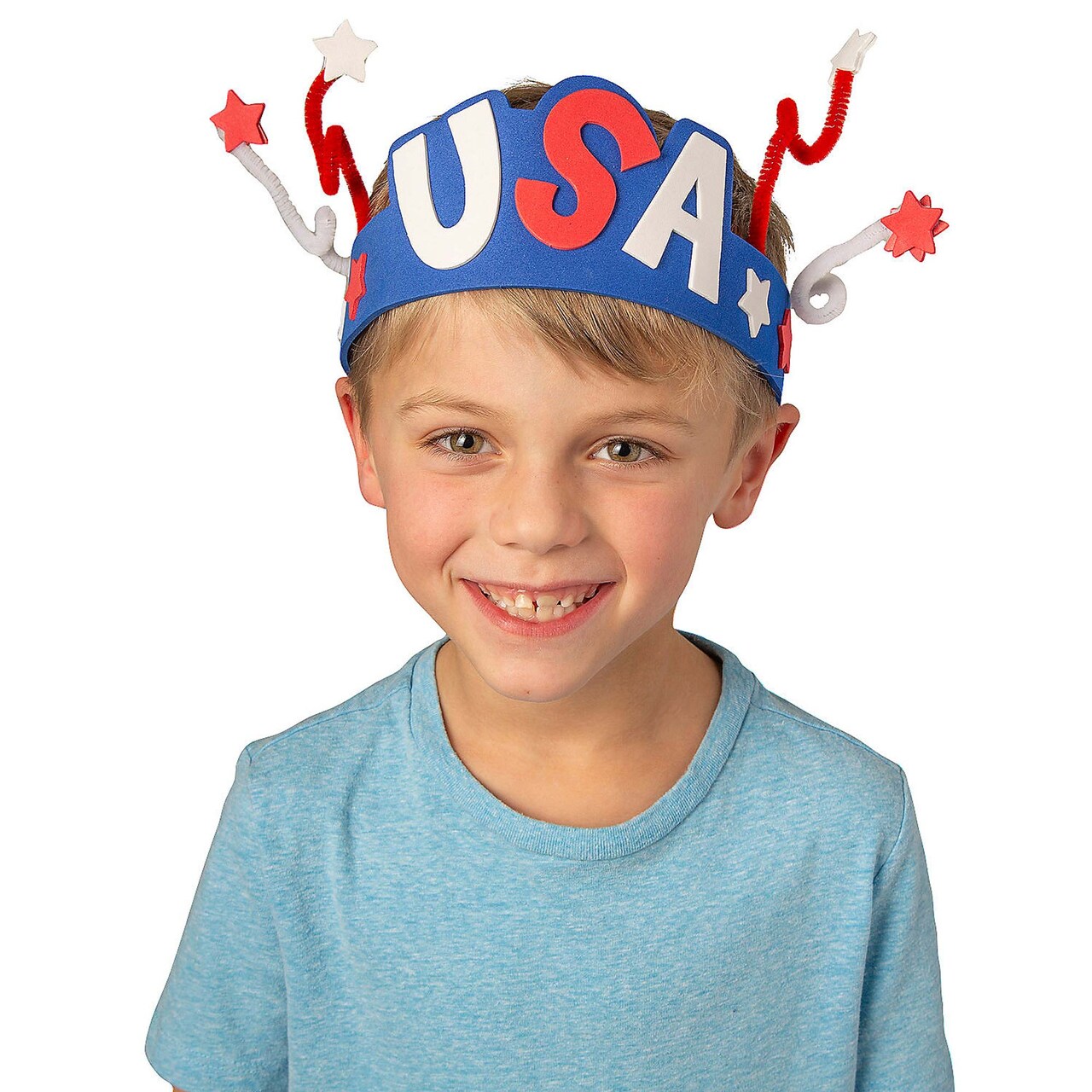 Patriotic USA Red, White & Blue Headband Craft Kits Makes 12