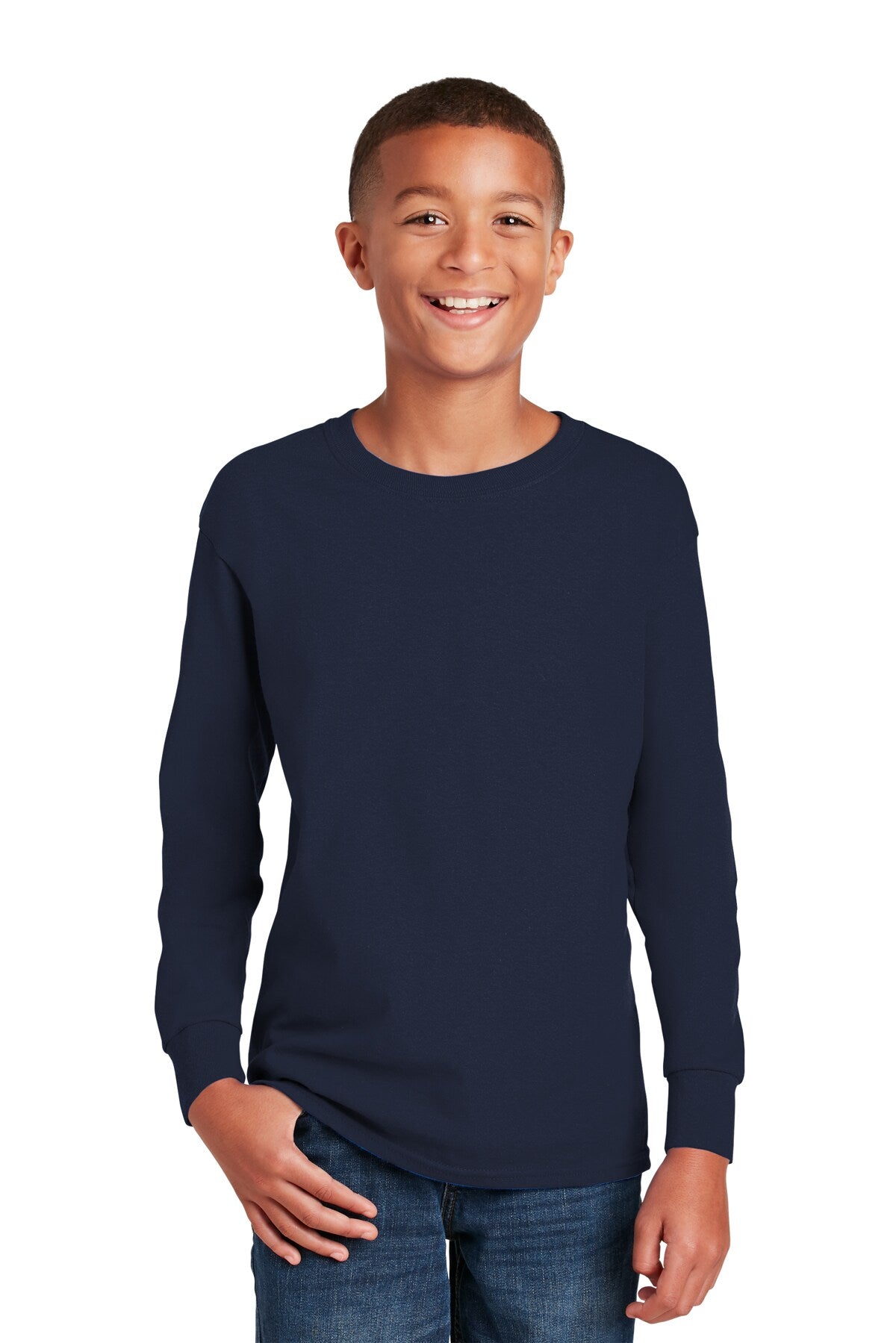 Gildan® Youth Heavy Cotton Crewneck Long Sleeve T-Shirt