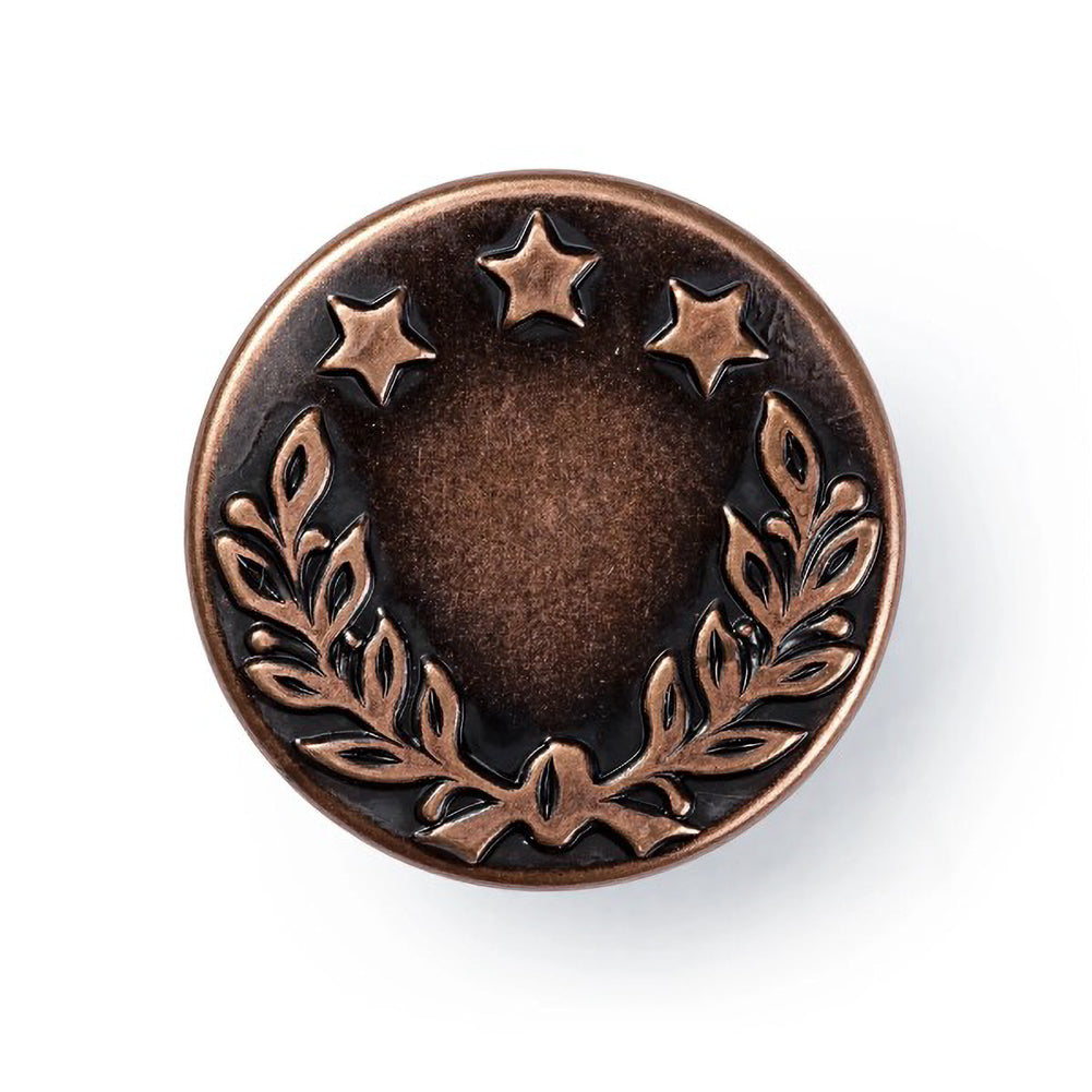 Prym Jeans Buttons - Antique Copper Laurel Wreath 17mm - 8pc