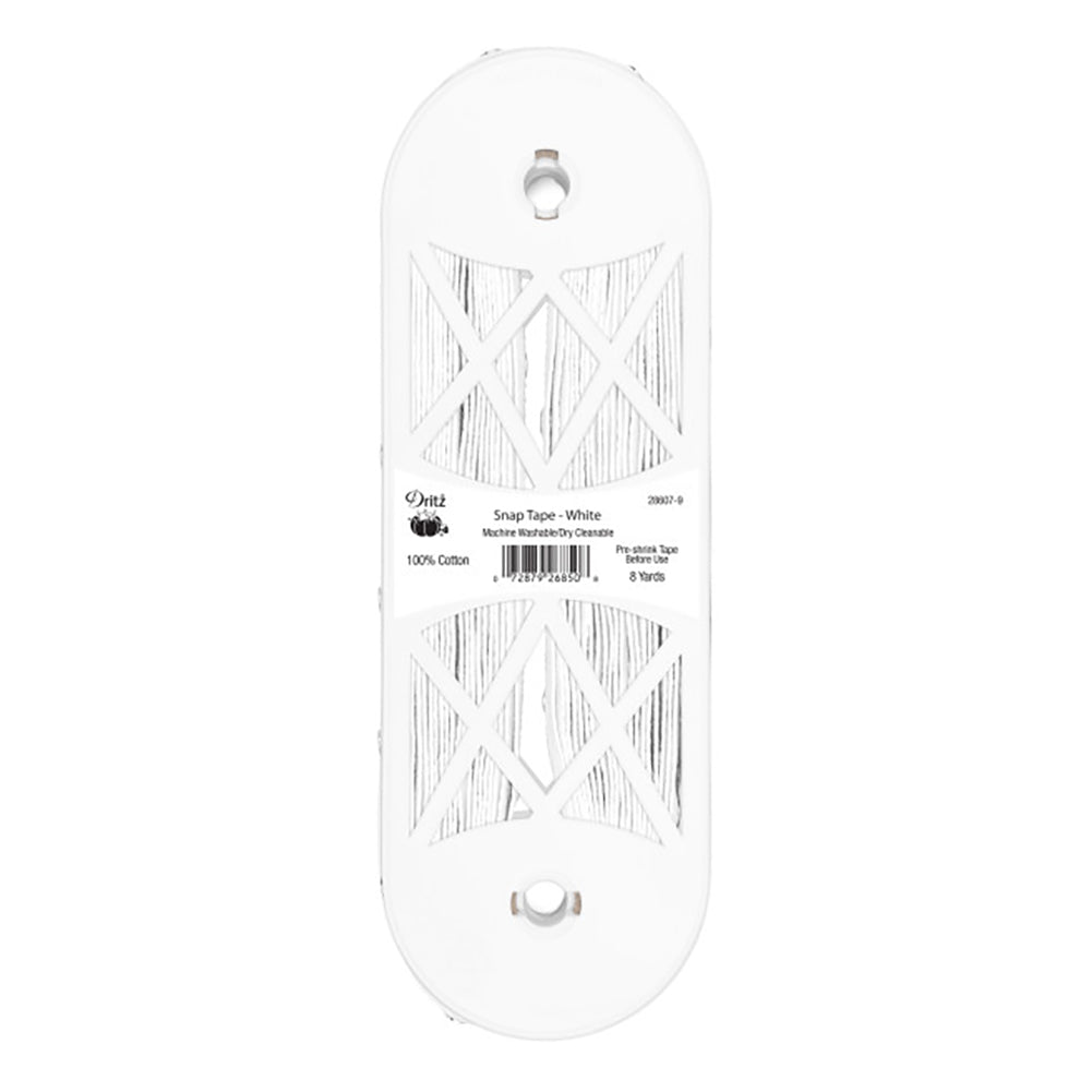 Dritz Snap Tape with Metal Snaps - White - 8yds