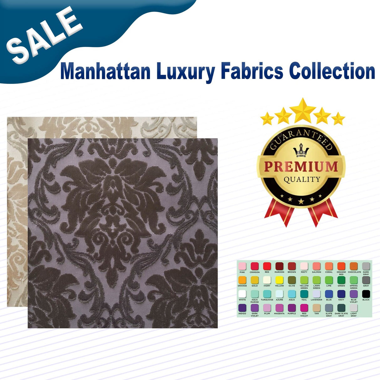 1 Yard Manhattan Luxury Fabrics Collection