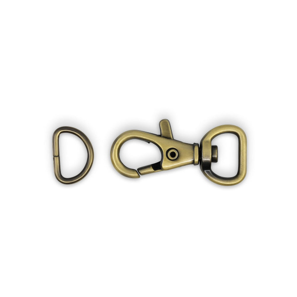 Dritz Small Swivel Hook & D-Ring - 1/2" Antique Brass - 1 set