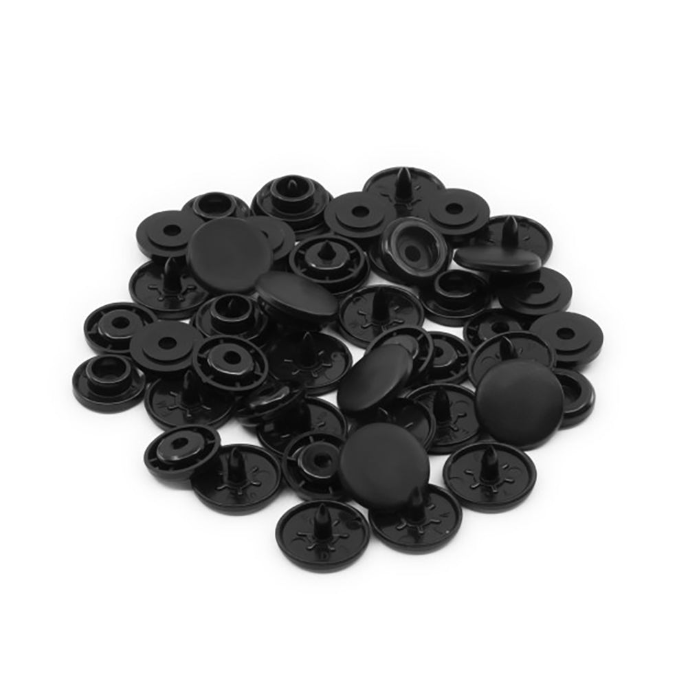 Dritz Plastic Round Snaps - Black - 0.5", 12 SETS