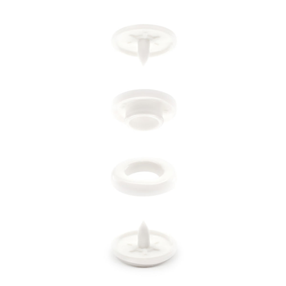 Dritz Plastic Round Snaps - White - 0.5", 12 SETS
