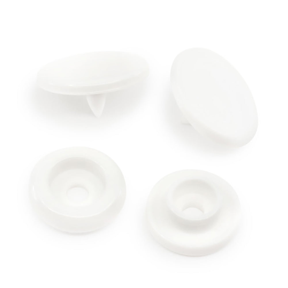 Dritz Plastic Round Snaps - White - 0.5", 12 SETS