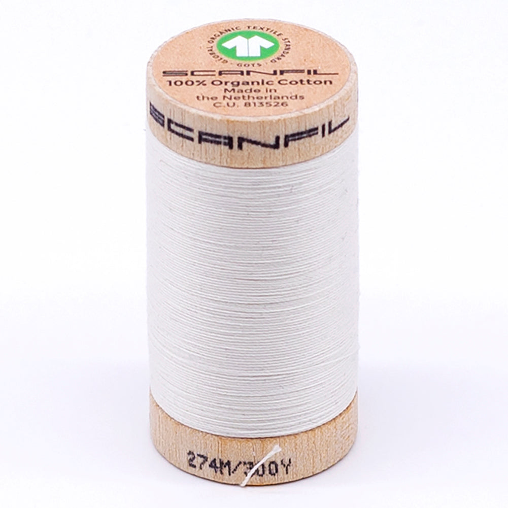 SCANFIL® 30wt Organic Pima Cotton Thread 300 yds - 4801 Coconut Milk