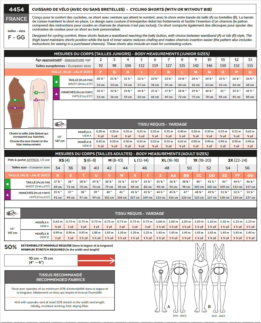 Sewing Pattern by Jalie France Cycling Shorts