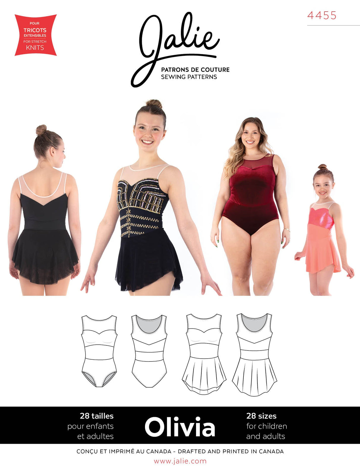 Sewing Pattern Olivia Sleeveless Skating Dress and Leotard by Jalie