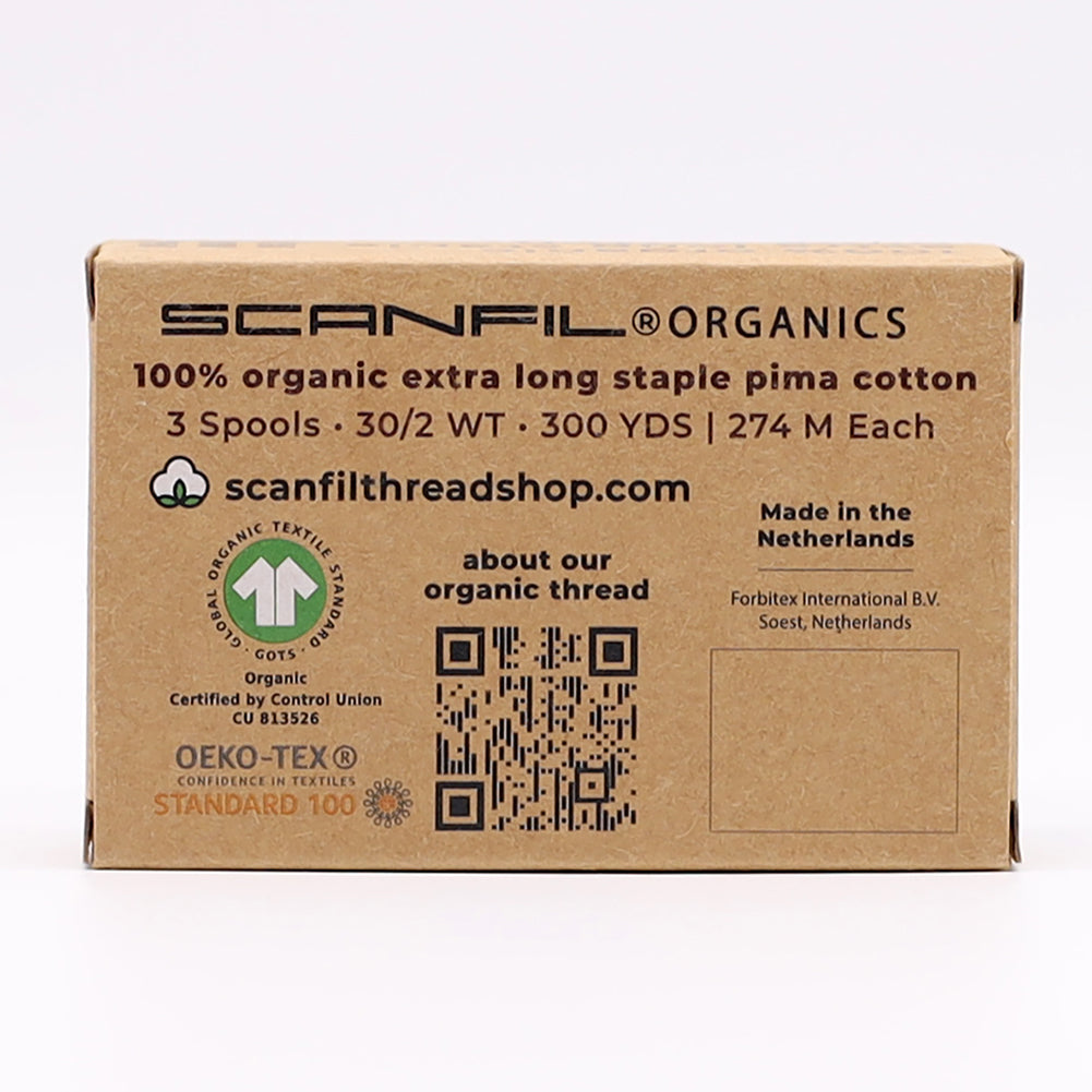 SCANFIL® 30wt Organic Pima Cotton Thread Trio Set - 3ct 300yd Spools - Baby Pastels