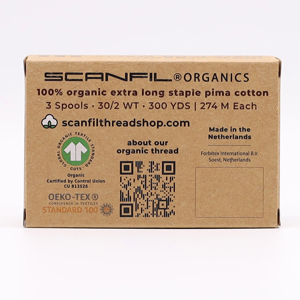SCANFIL® 30wt Organic Pima Cotton Thread Trio Set - 3ct 300yd Spools - Foresty Greens