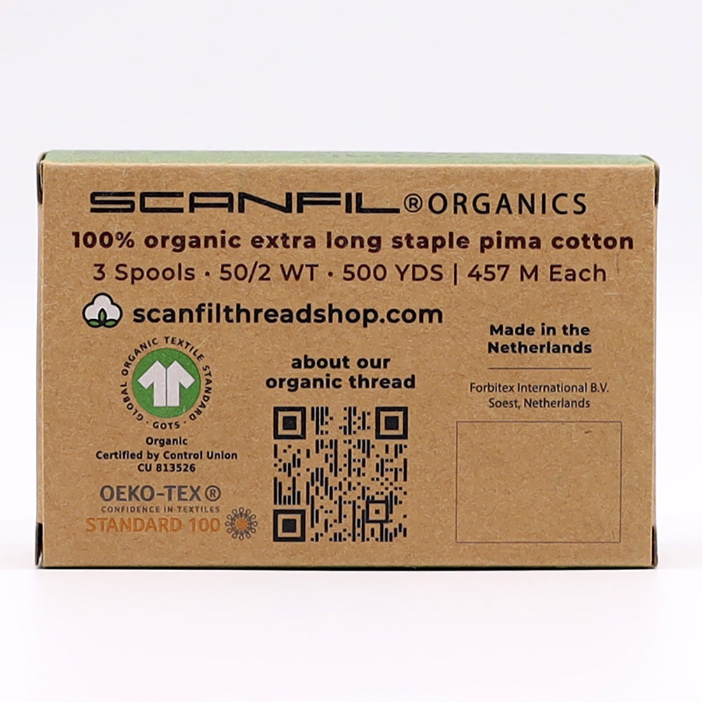 SCANFIL® 50wt Organic Pima Cotton Thread Trio Set - 3ct 500yd Spools - Patriotic