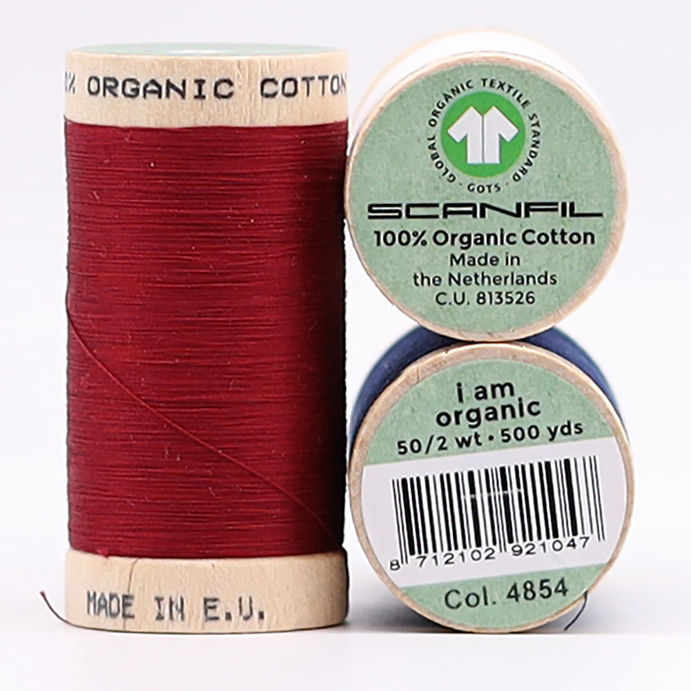 SCANFIL® 50wt Organic Pima Cotton Thread Trio Set - 3ct 500yd Spools - Patriotic