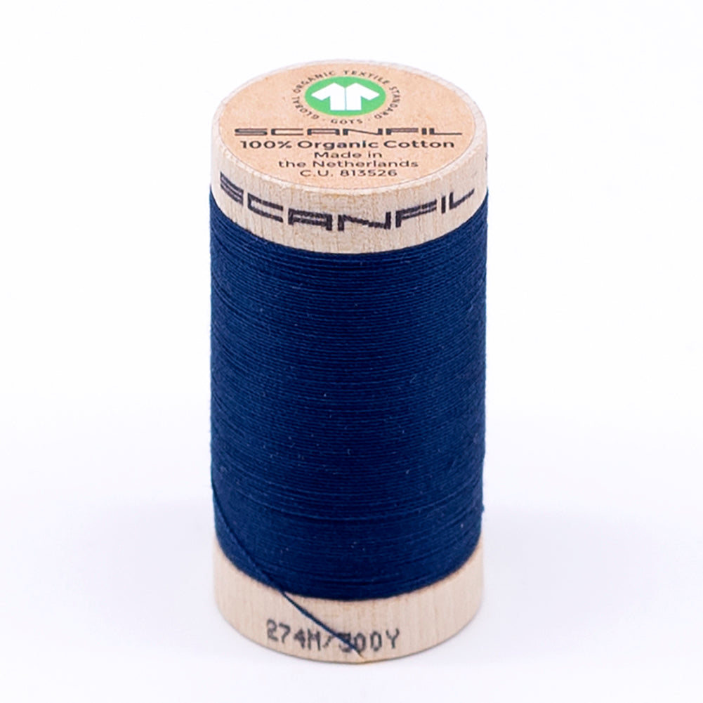 SCANFIL® 30wt Organic Pima Cotton Thread 300 yds - 4865 Sailor Blue