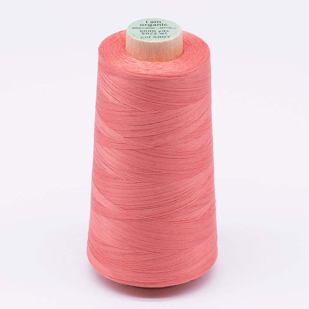SCANFIL® 50wt Organic Pima Cotton Thread 5000 yd Cones - 4807 Burnt Coral