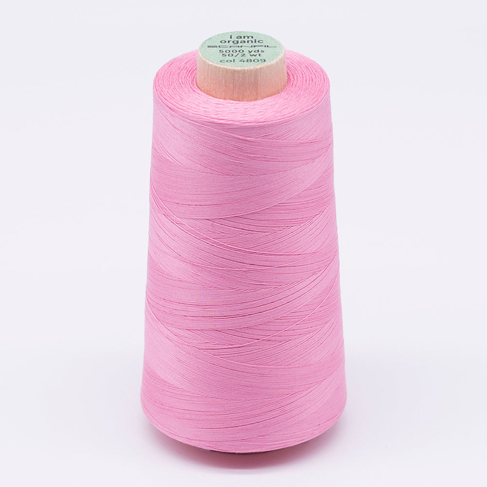 SCANFIL® 50wt Organic Pima Cotton Thread 5000 yd Cones - 4809 Candy Pink