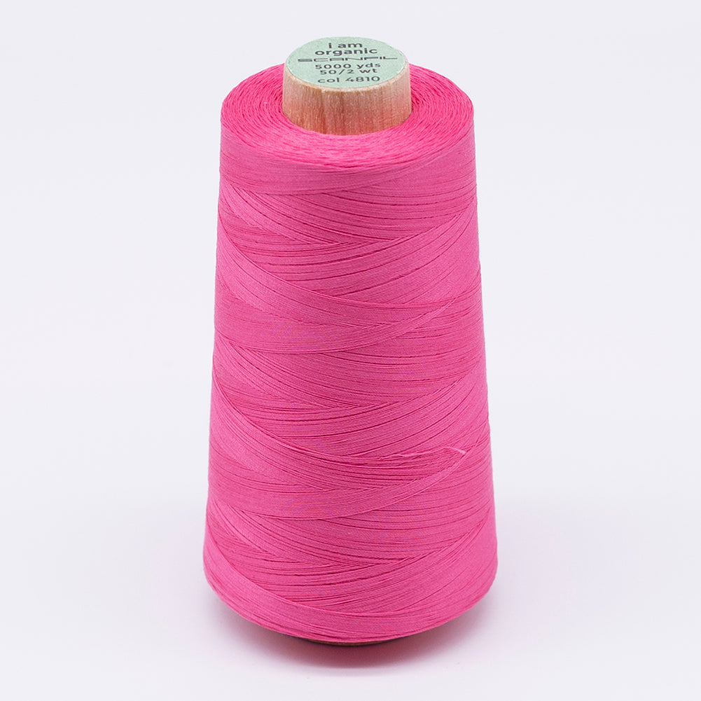 SCANFIL® 50wt Organic Pima Cotton Thread 5000 yd Cones - 4810 Pink Lemonade