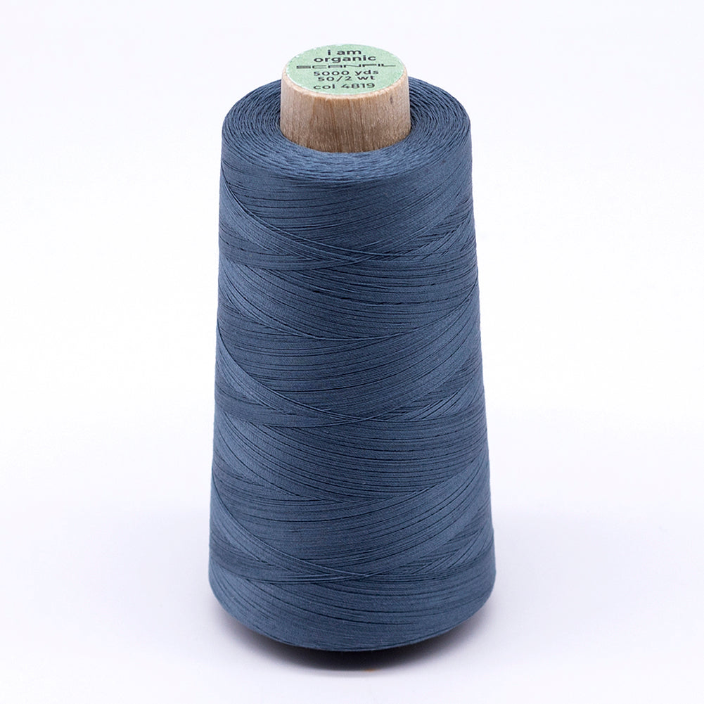 SCANFIL® 50wt Organic Pima Cotton Thread 5000 yd Cones - 4819 Aegean Blue