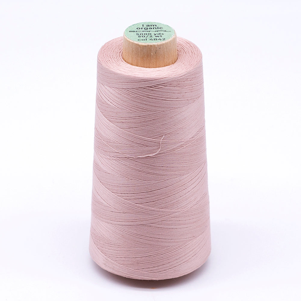 SCANFIL® 50wt Organic Pima Cotton Thread 5000 yd Cones - 4842 Rose Smoke