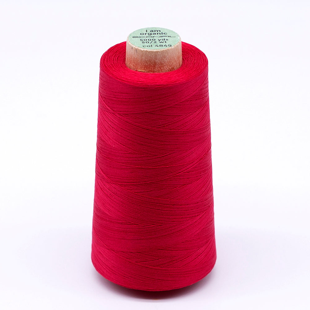 SCANFIL® 50wt Organic Pima Cotton Thread 5000 yd Cones - 4849 Watermelon
