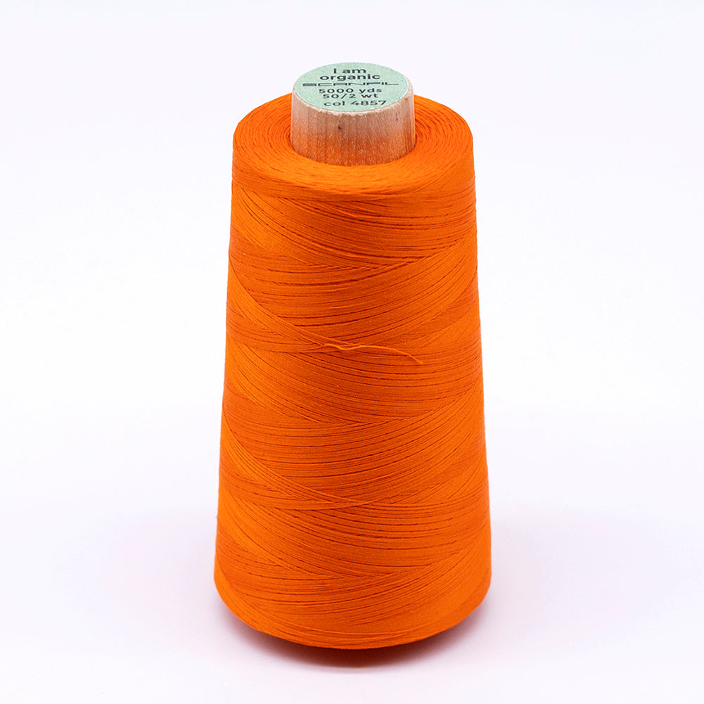 SCANFIL® 50wt Organic Pima Cotton Thread 5000 yd Cones - 4857 Tangelo
